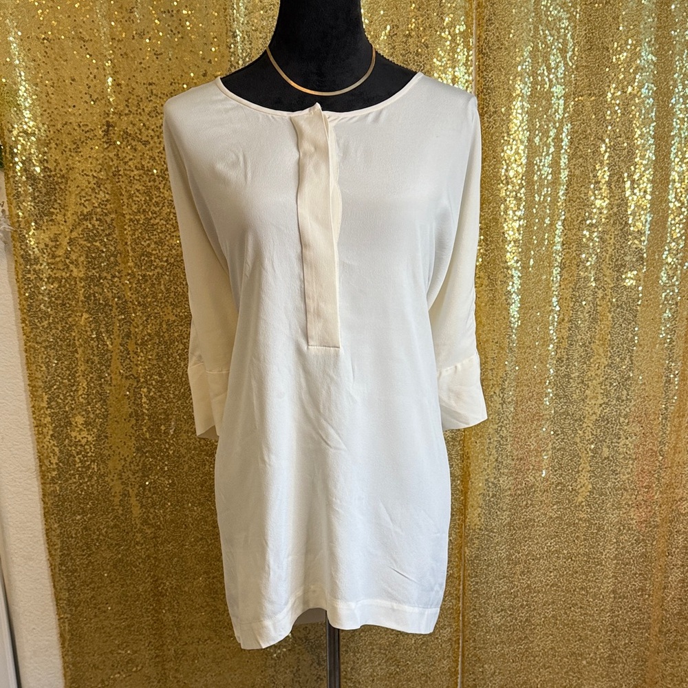 Go silk Elegant Women's Cream Blouse 100% silk